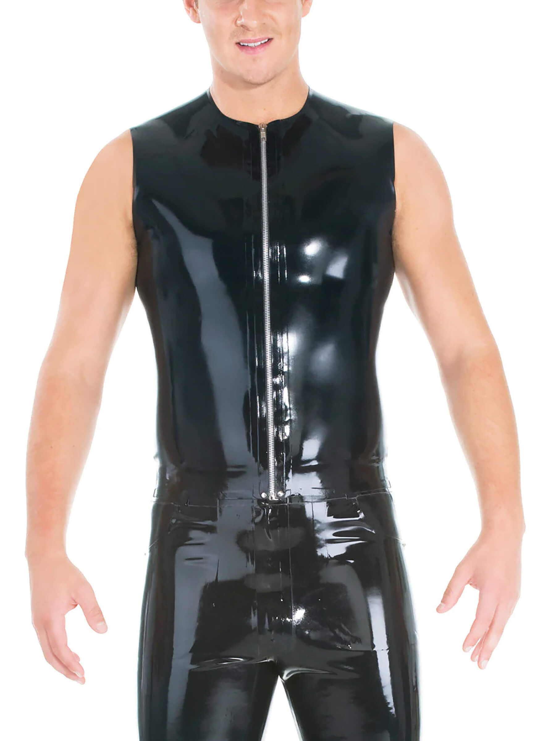 Latex shirt with zipper
