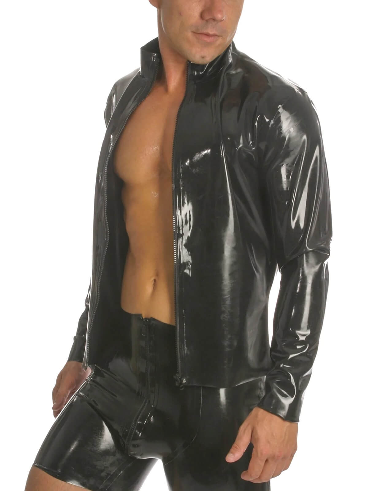 Latex T-shirt sleeves with buttons