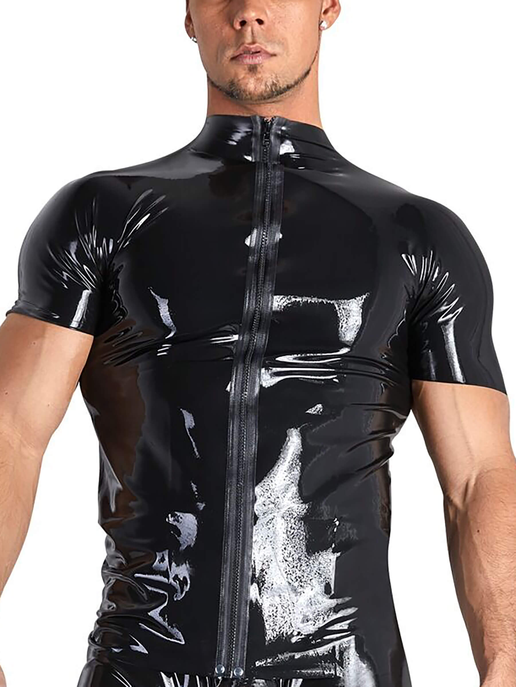 Latex T-shirt with zipper