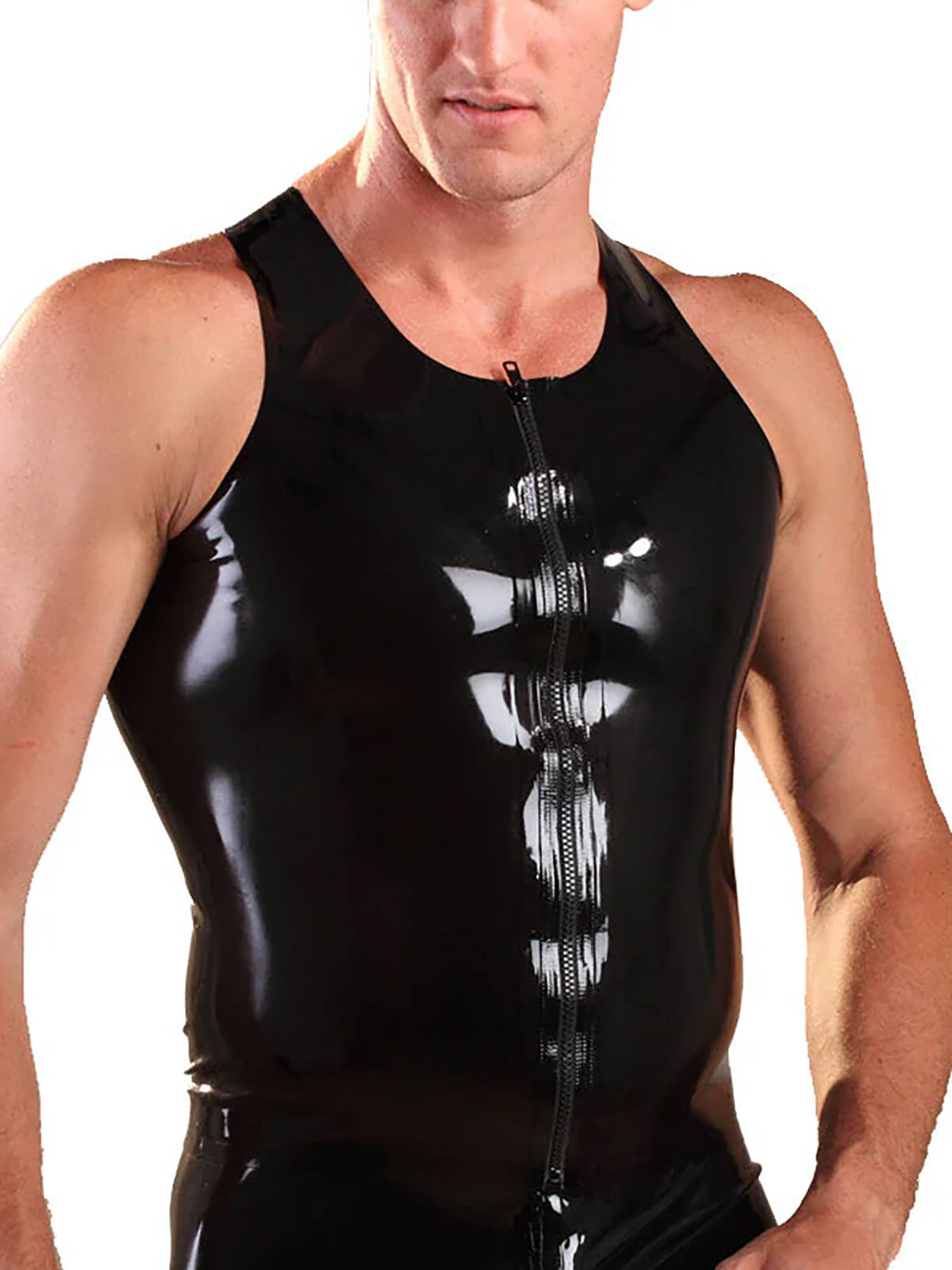 Latex vest with zipper