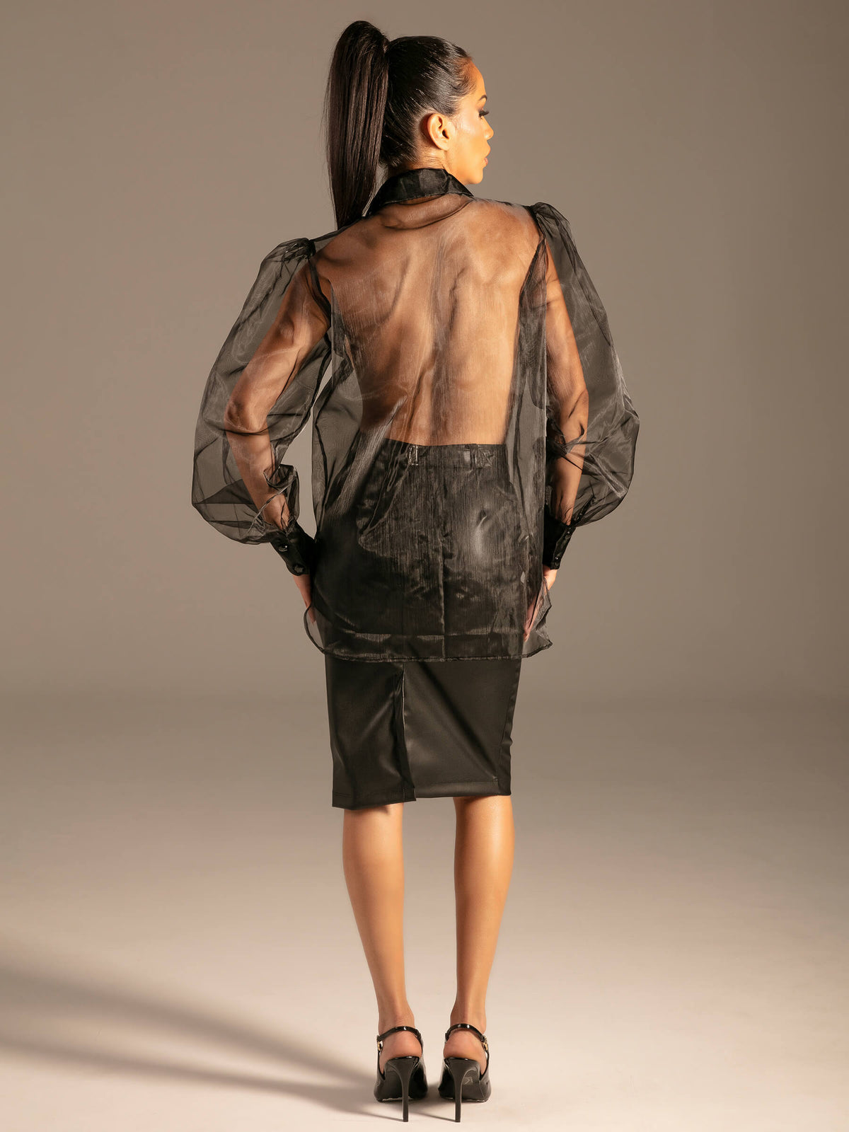 Transparente Organza Bluse