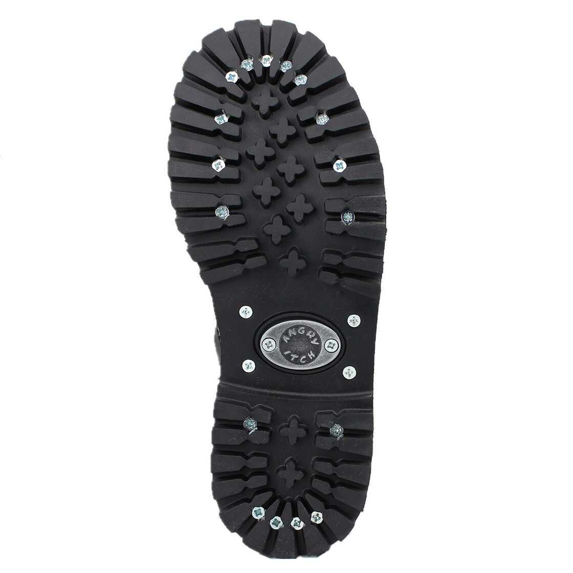 Angry Itch 14-Loch Lackleder Stiefel, schwarz