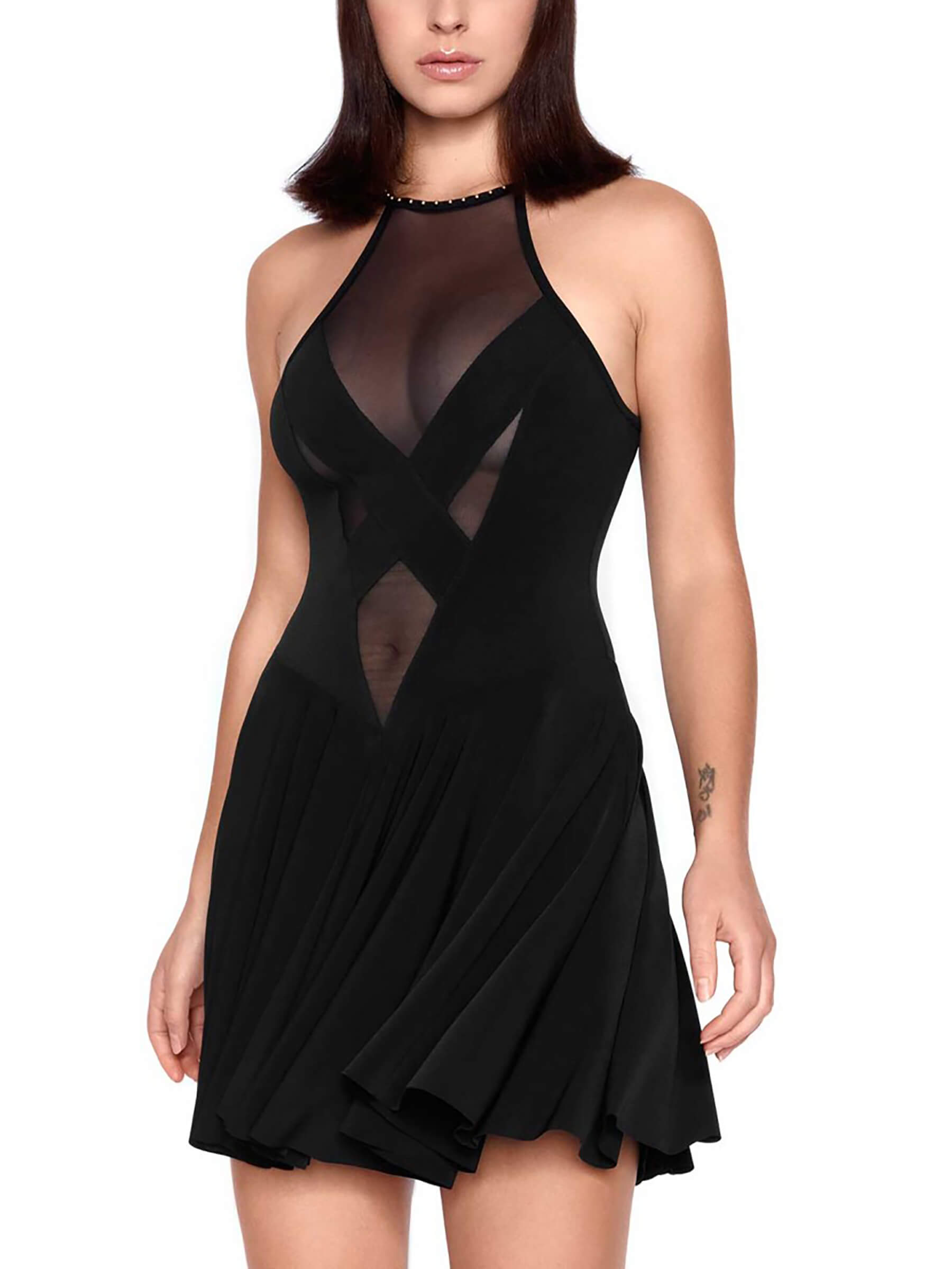 schwarzes Minikleid, Lycra, Mini Kleid, Schwarz, Schwarzes Kleid, Sexy Minikleid, Les Pielettes, Les P´tites Folies, Catanzaro, Kleid aus Lycra, Minikleid, Kurzes schwarzes Kleid, Celementina