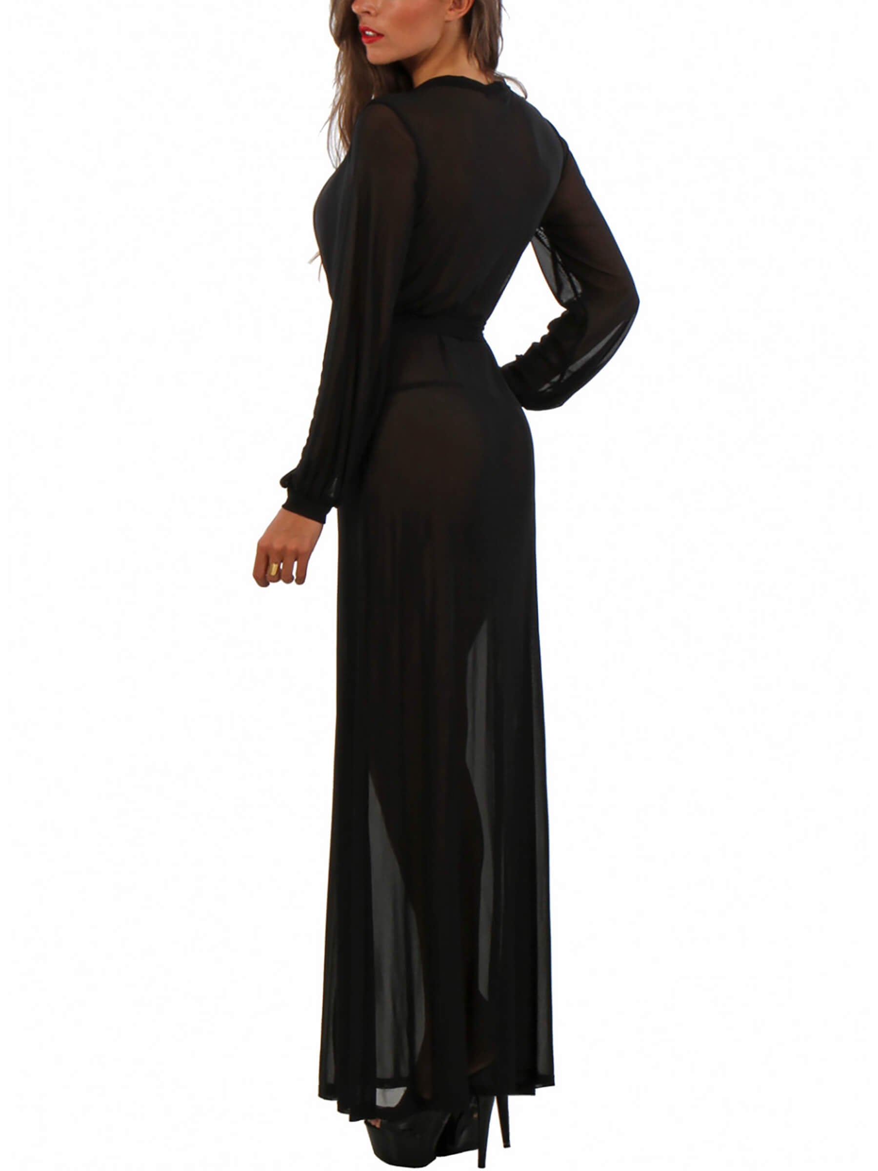 Transparentes Dessous Mantelkleid