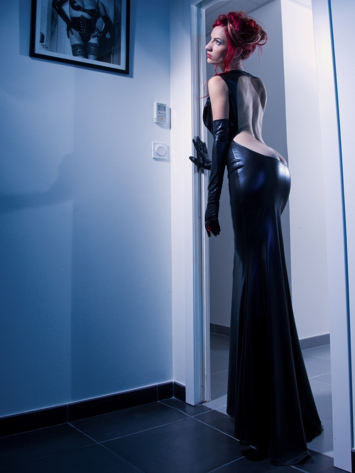 wetlookkleid, wetlook, Wetlook Kleid Kunstlederkleid, minikleid, Minikleid aus Kunstleder, schwarzes Minikleid, schwarz, Kunstleder schwarz, 709501 , mattschwarz, lederkleid, Catanzaro