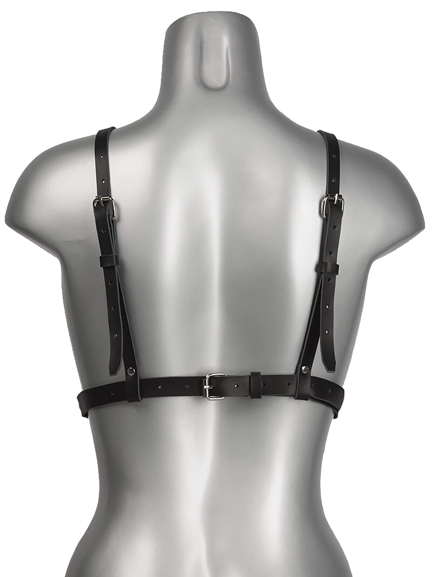 ALLURE - Echt Leder Harness - BLACK - SILVER