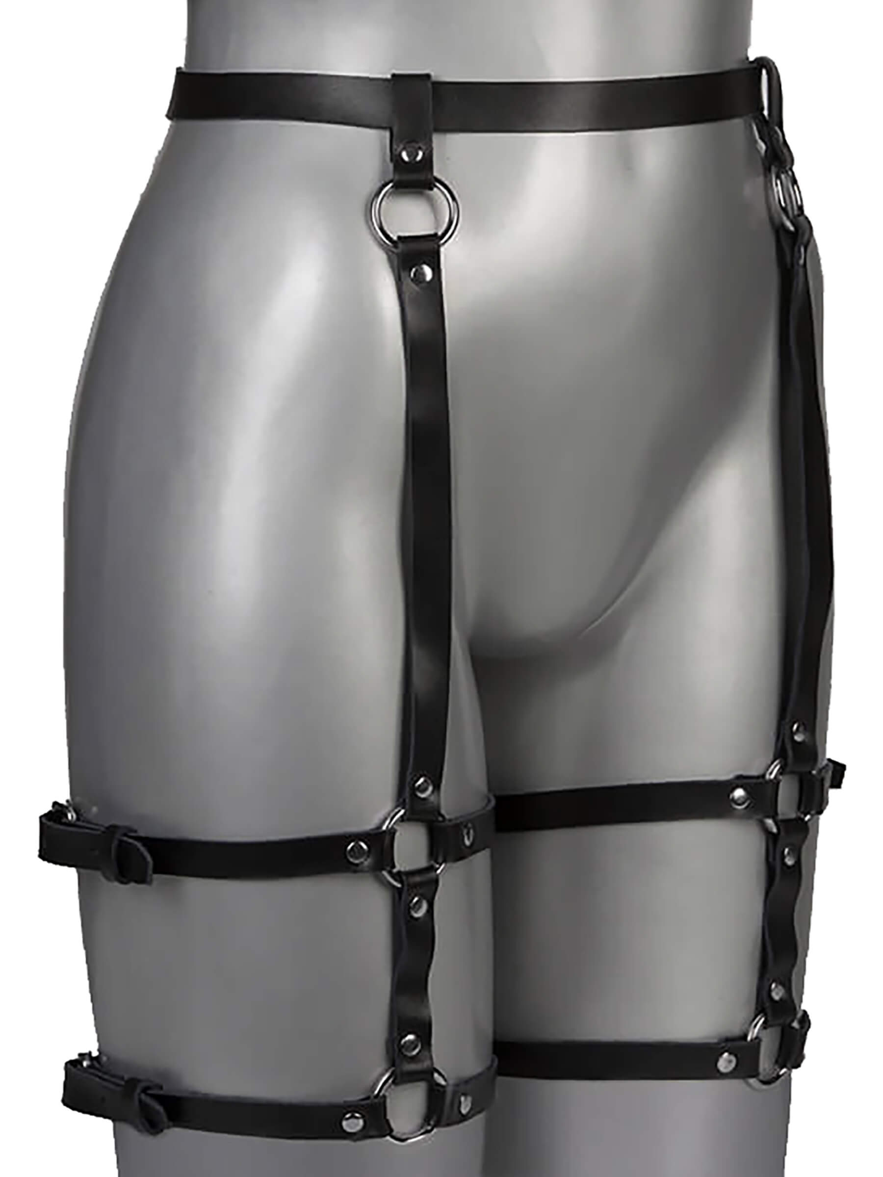 SUBJECTION - Real leather harness suspender holder