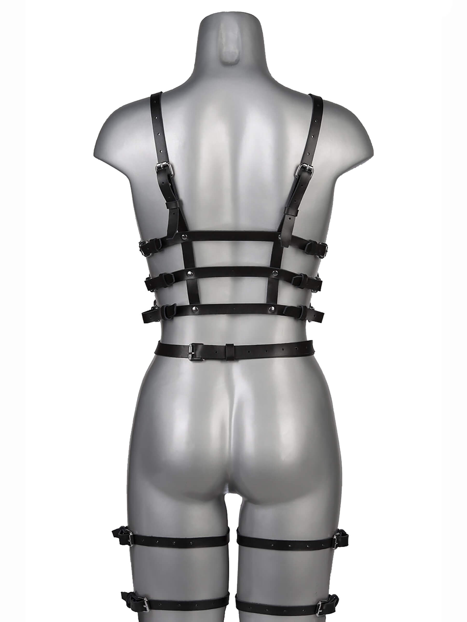 SUBJECTION - Real leather harness suspender holder