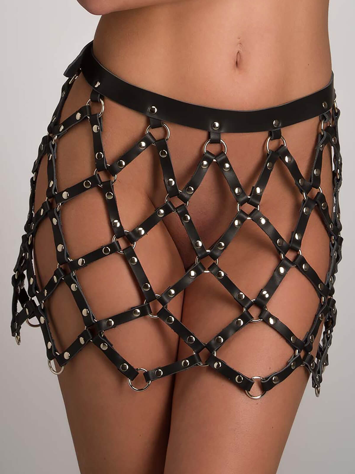 SUBMISSIVE KORT - Real Leather Harness Skirt