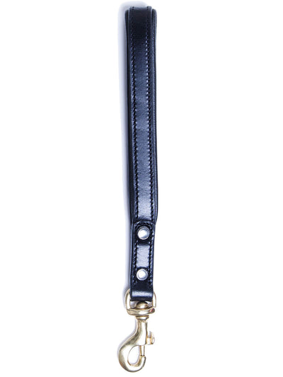 Deluxe Lederleine Kurz – Schwarz