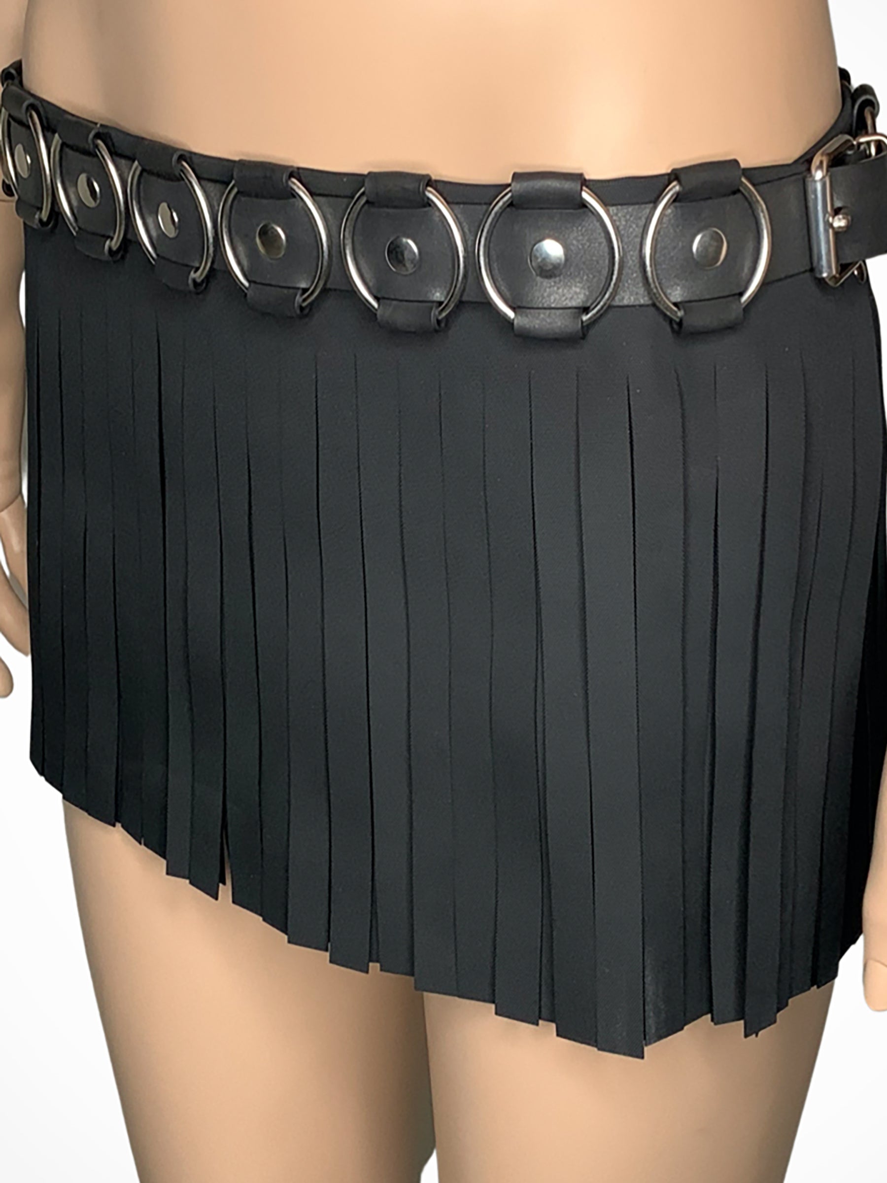 Latex - Gummi Kilt - Fringed Mini Skirt - Women
