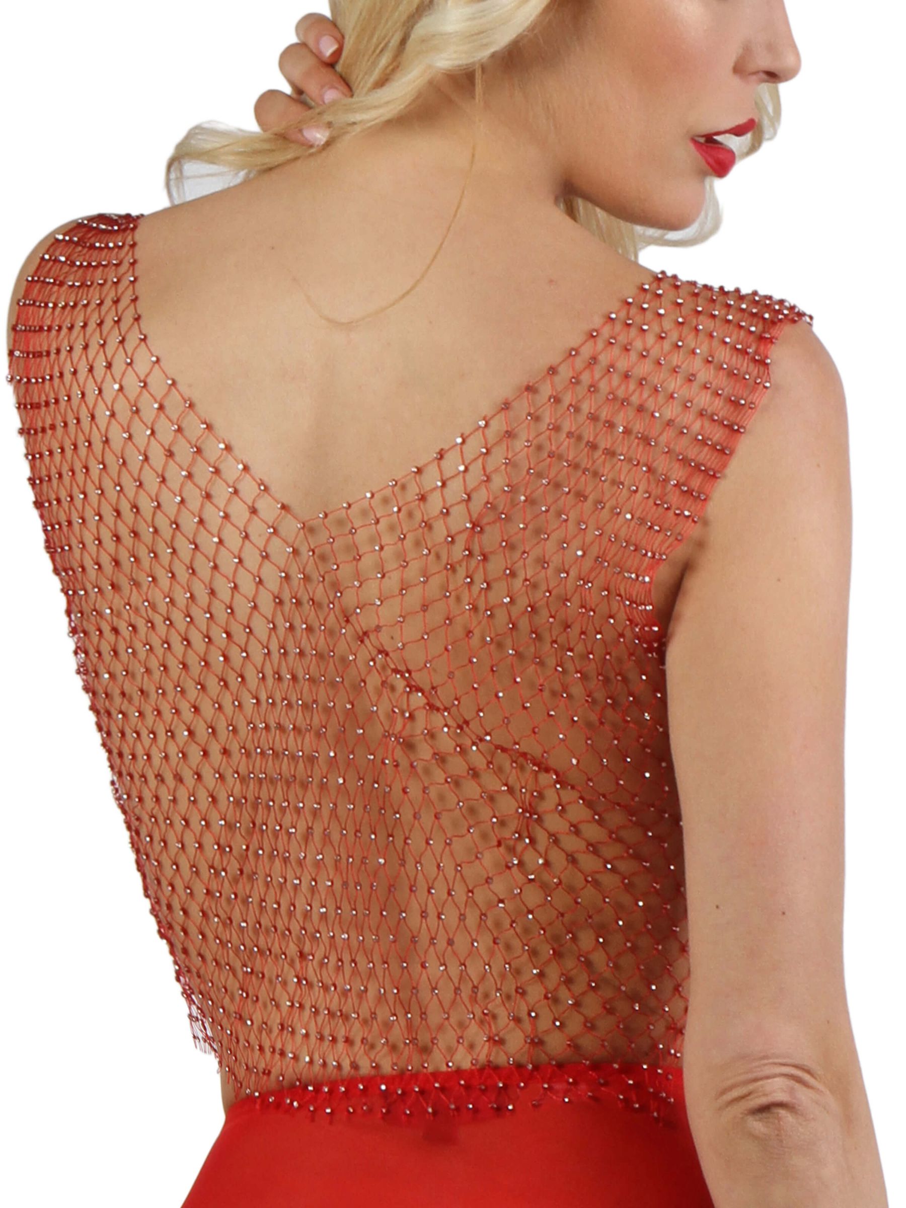 Netztop mit Strasssteinen