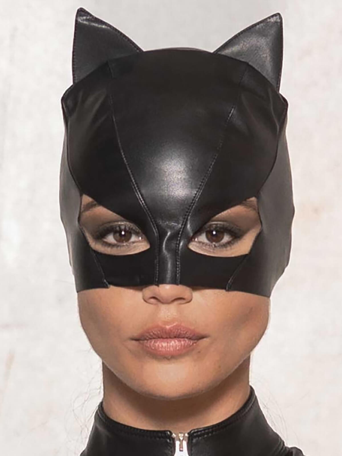 Petit chat Kunstleder Maske schwarz