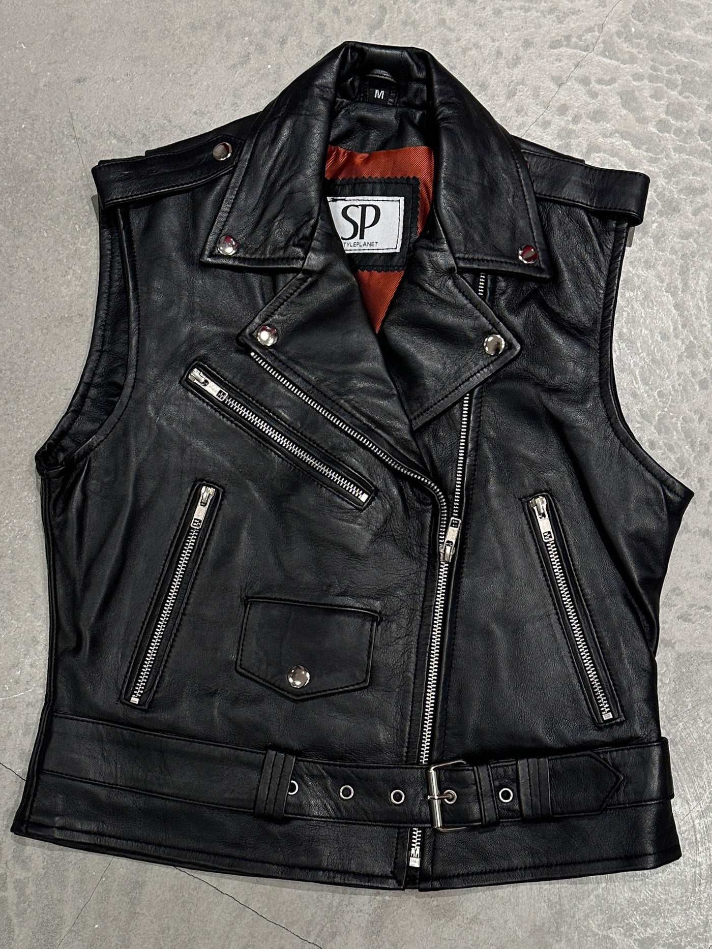 Echt Leder Veste – Schwarz