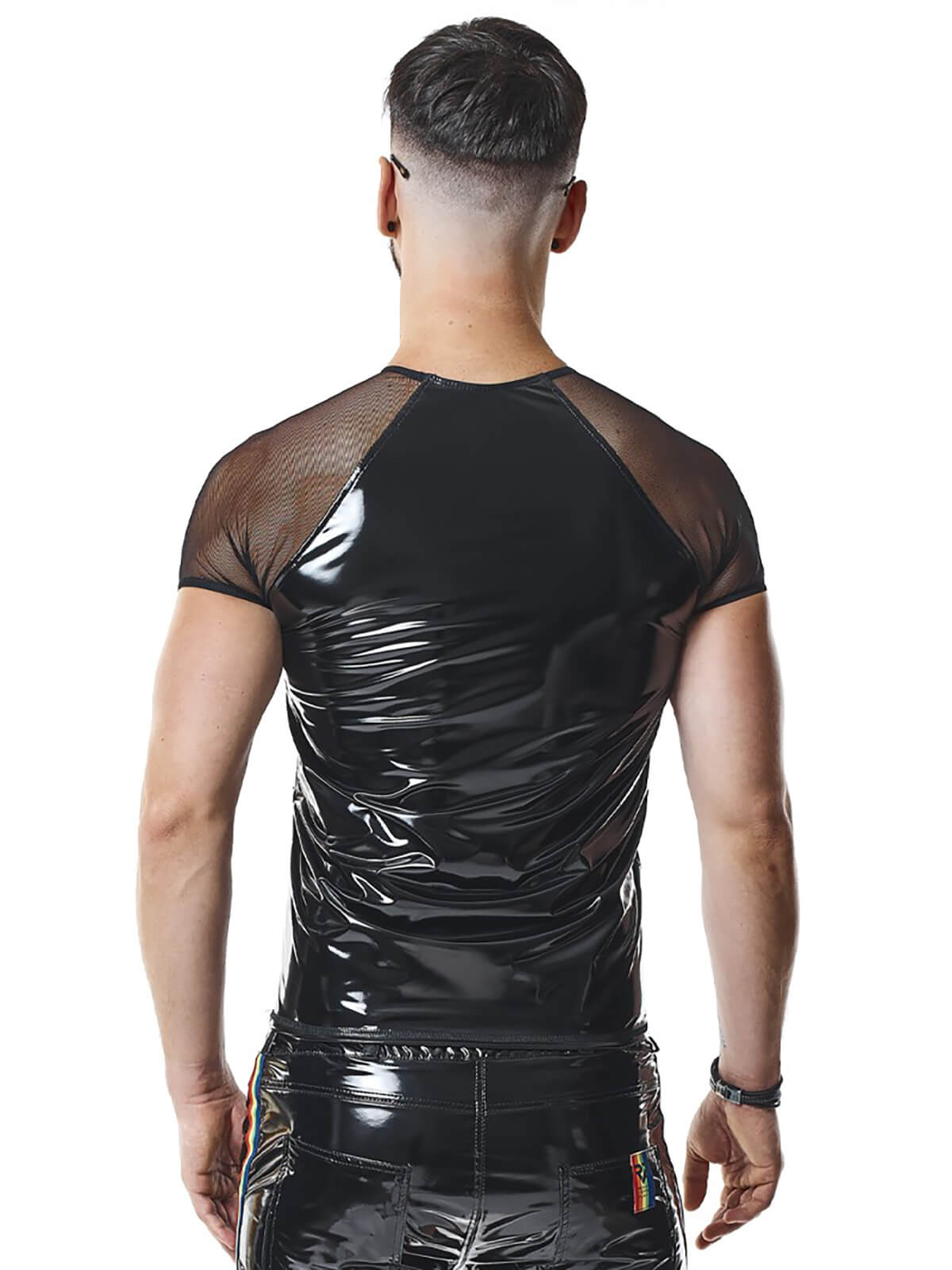 Herren Lack Netzshirt