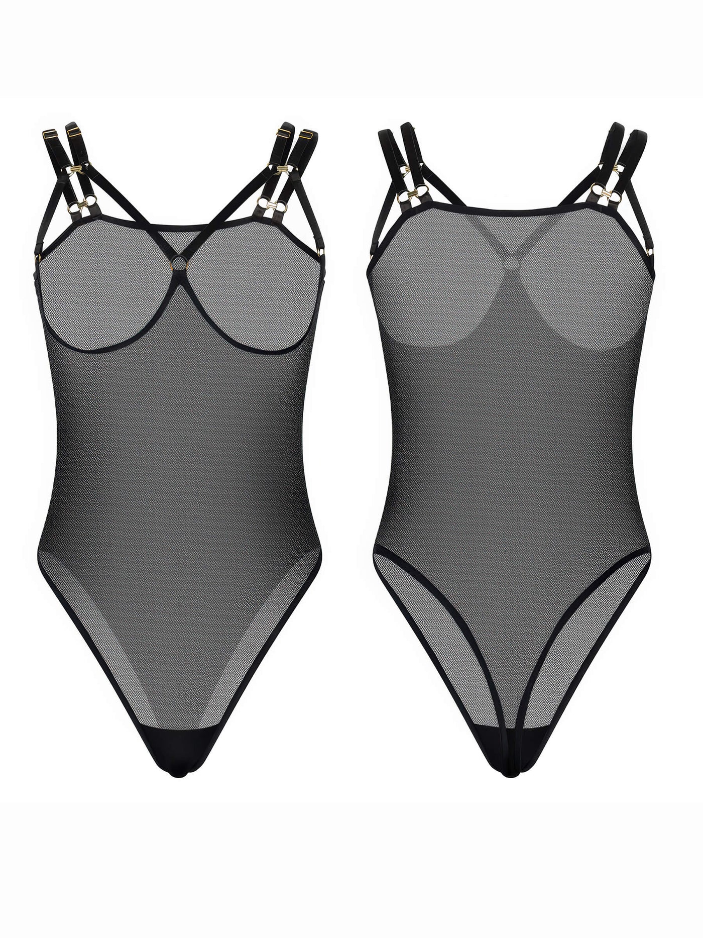 Schwarzer Netz-Body Topless