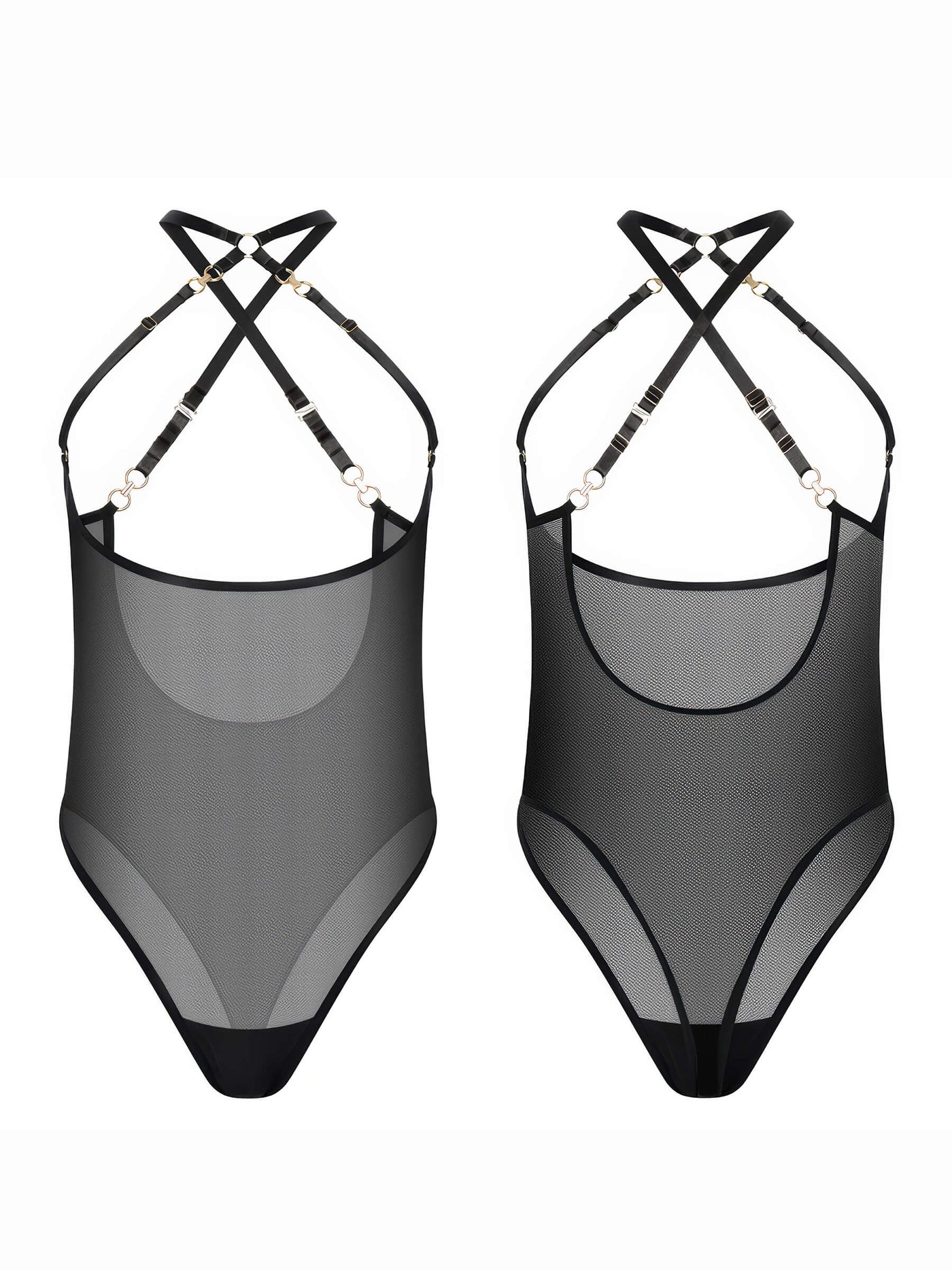 Schwarzer Netz-Body - Topless