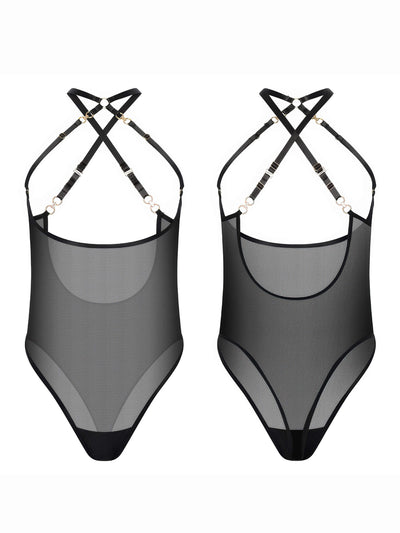Schwarzer Netz-Body - Topless