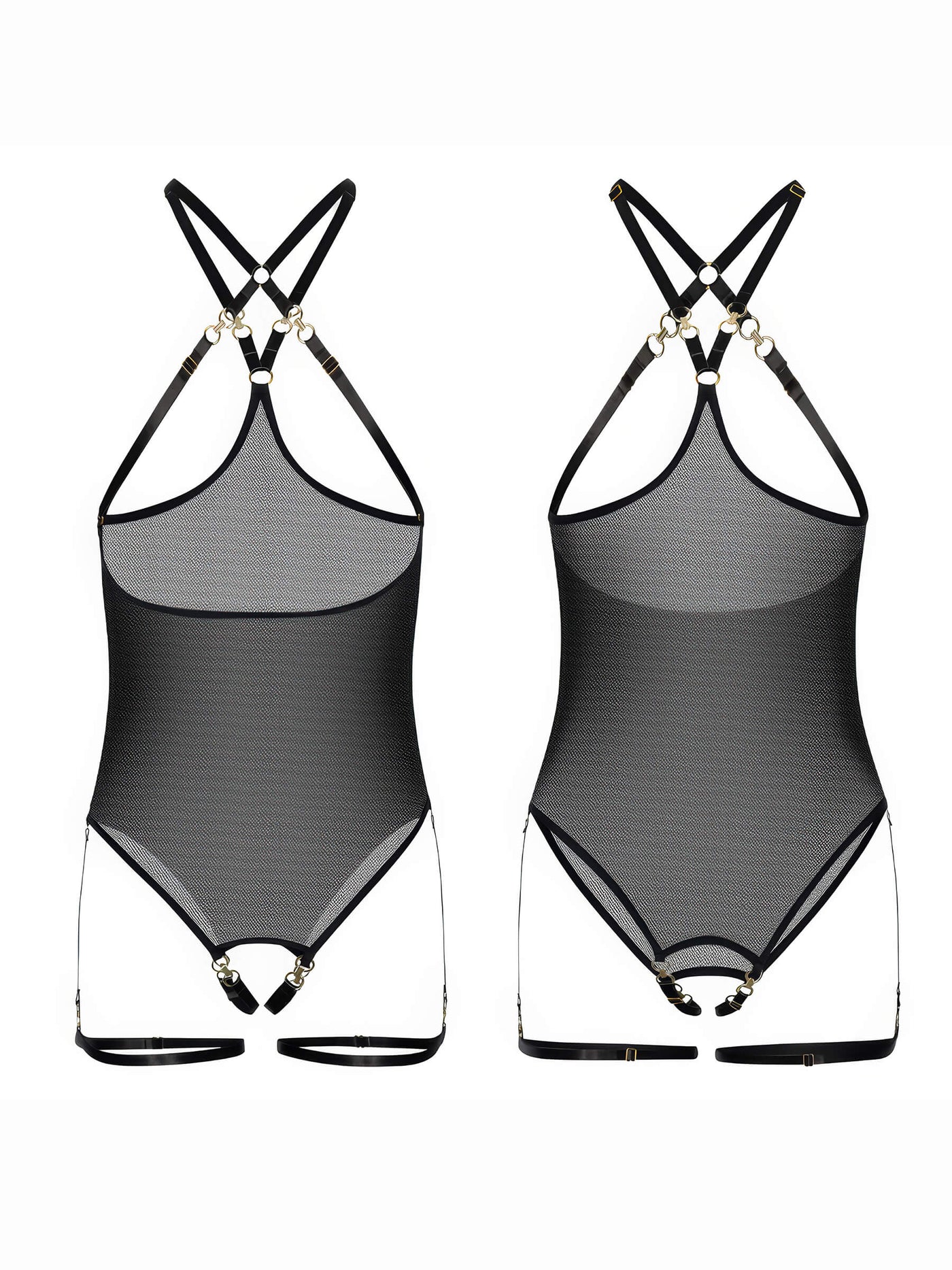 Schwarzer Netz-Body - Topless