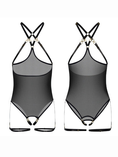 Schwarzer Netz-Body - Topless