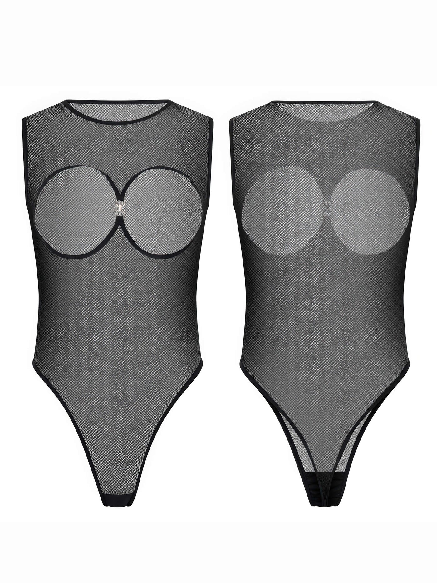 Schwarzer Netz-Body - Topless