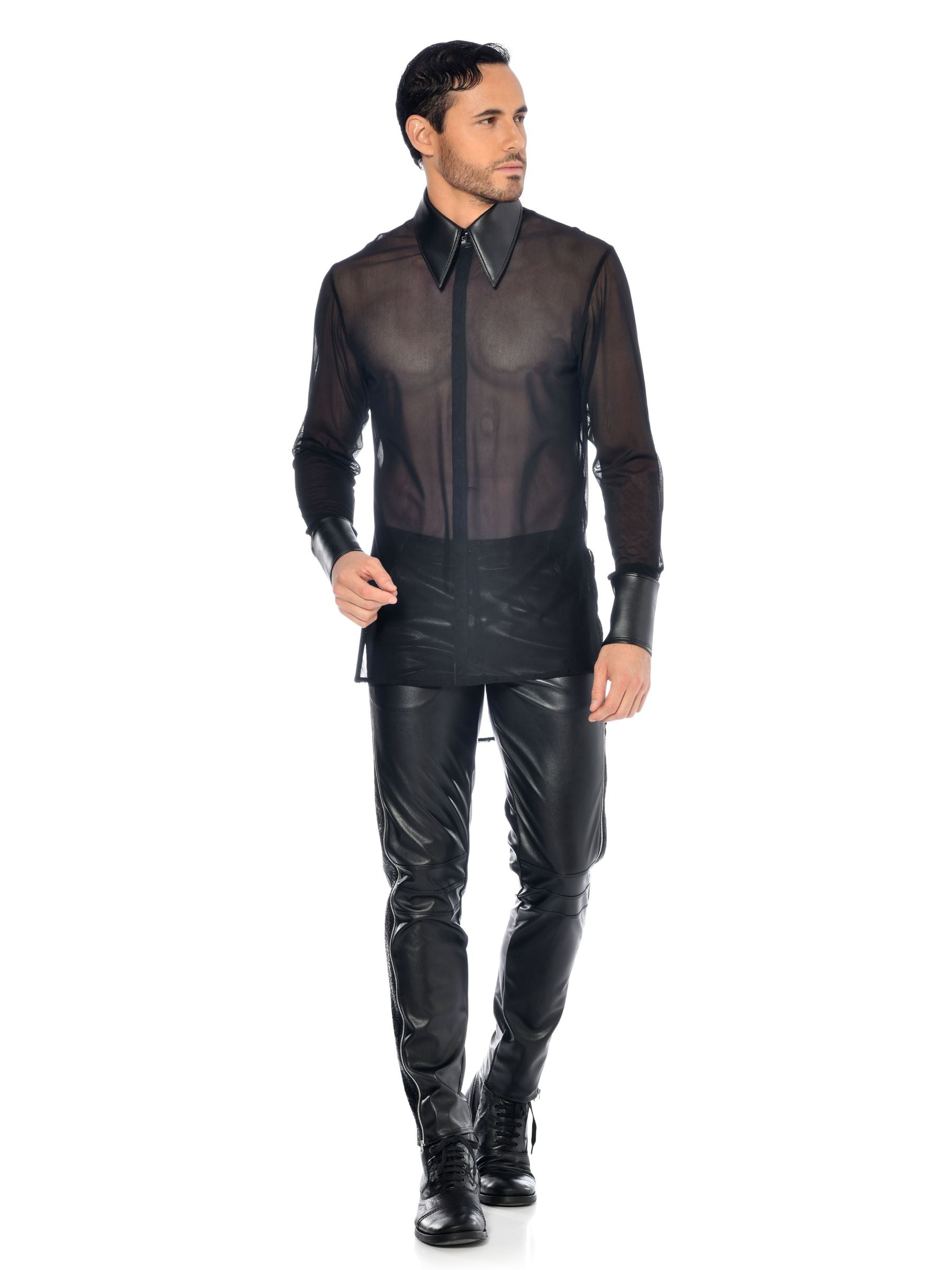 Jayden men's shirt, black, transparent