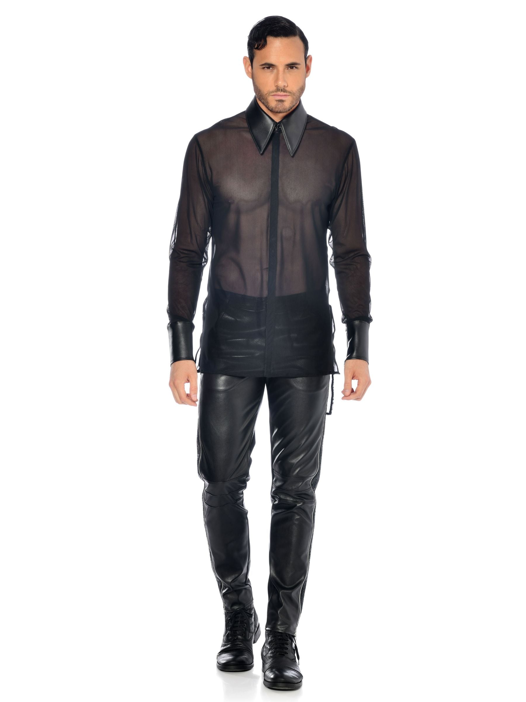 Jayden men's shirt, black, transparent