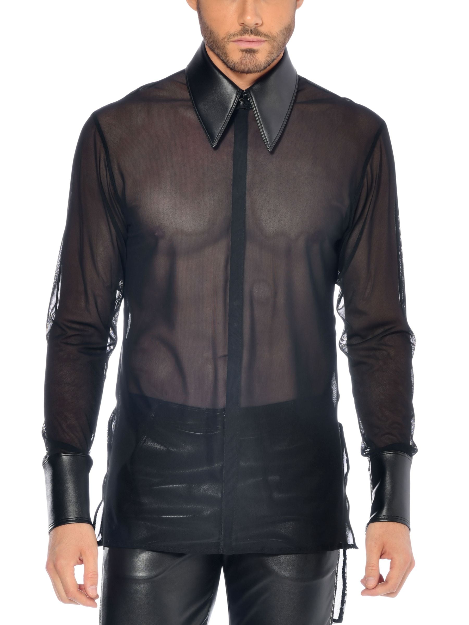 Jayden men's shirt, black, transparent