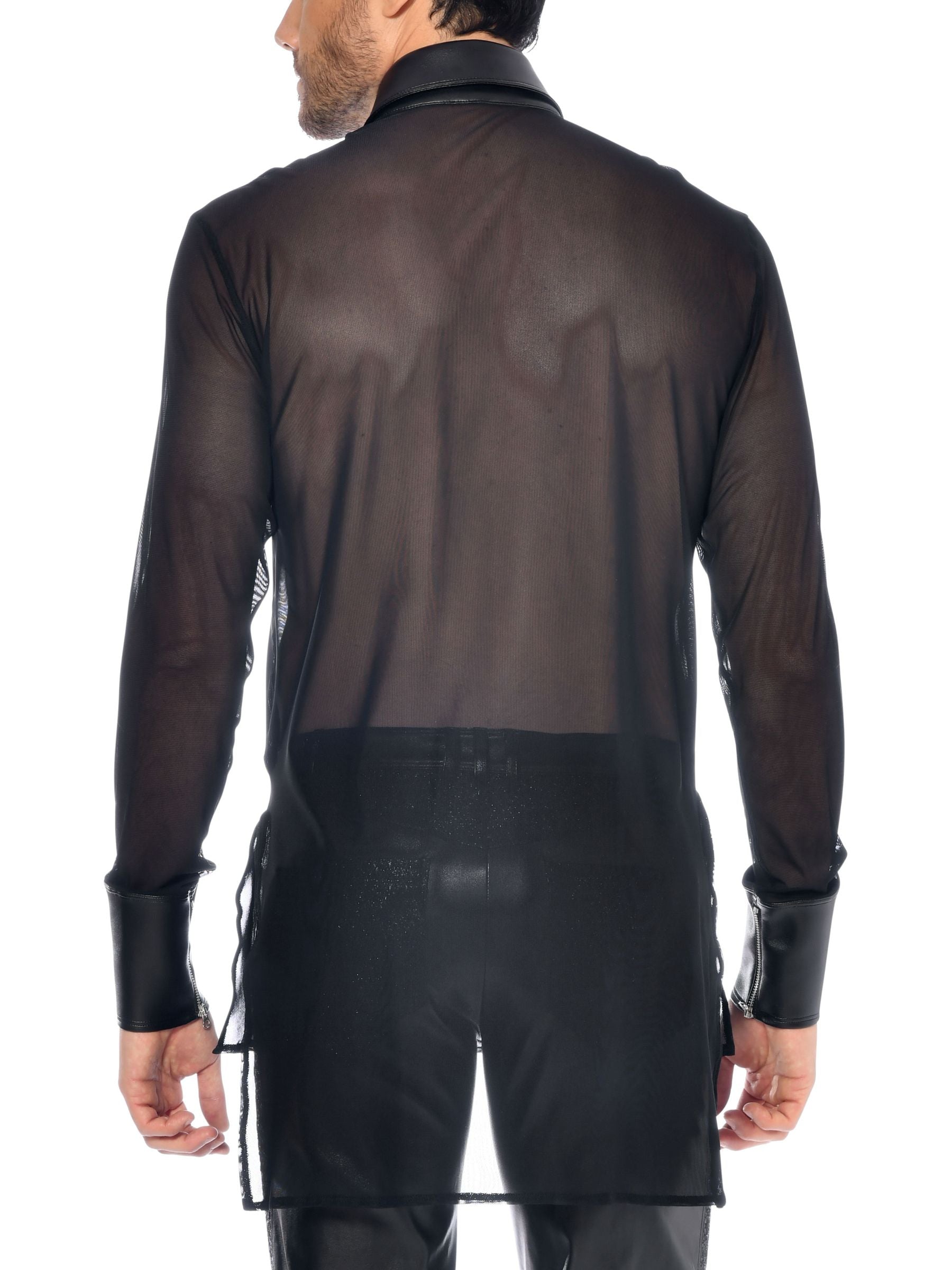 Jayden men's shirt, black, transparent