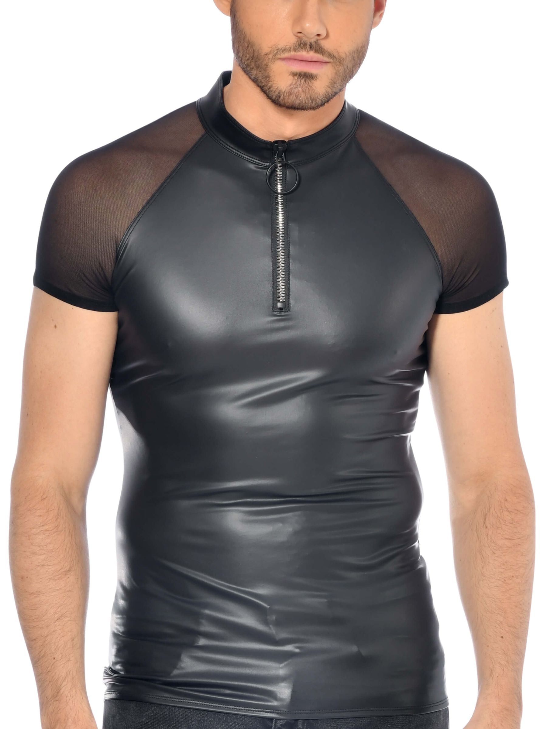 Lederhemd, Herrenlederhemd, ledershirt, übergröße, Tshirt aus kunstleder, Kunstleder T shirt, Tshirt aus Wetlook, Wetlook Tshirt, Tshirt, Ledershirt, Kunstleder Hemd, Herren