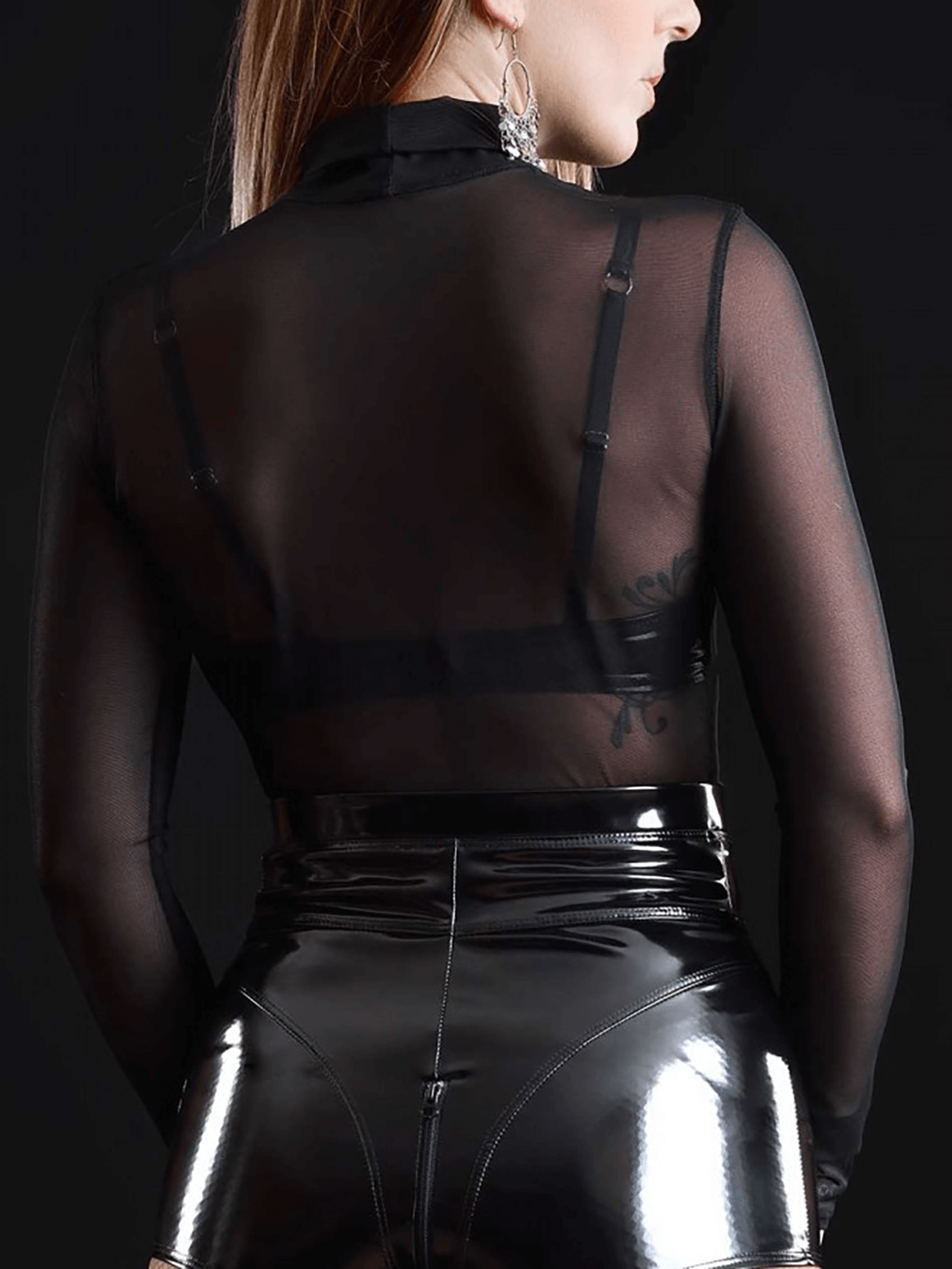 Damentop, Damen TOP, TOP aus Lycra , TOP schwarz, schwarz, Top, München,  Damen, Hauteng, Transparentes Damentop, Damenoberteil, Schwarzes netztop, Les Pielettes, Les P´tites Folies