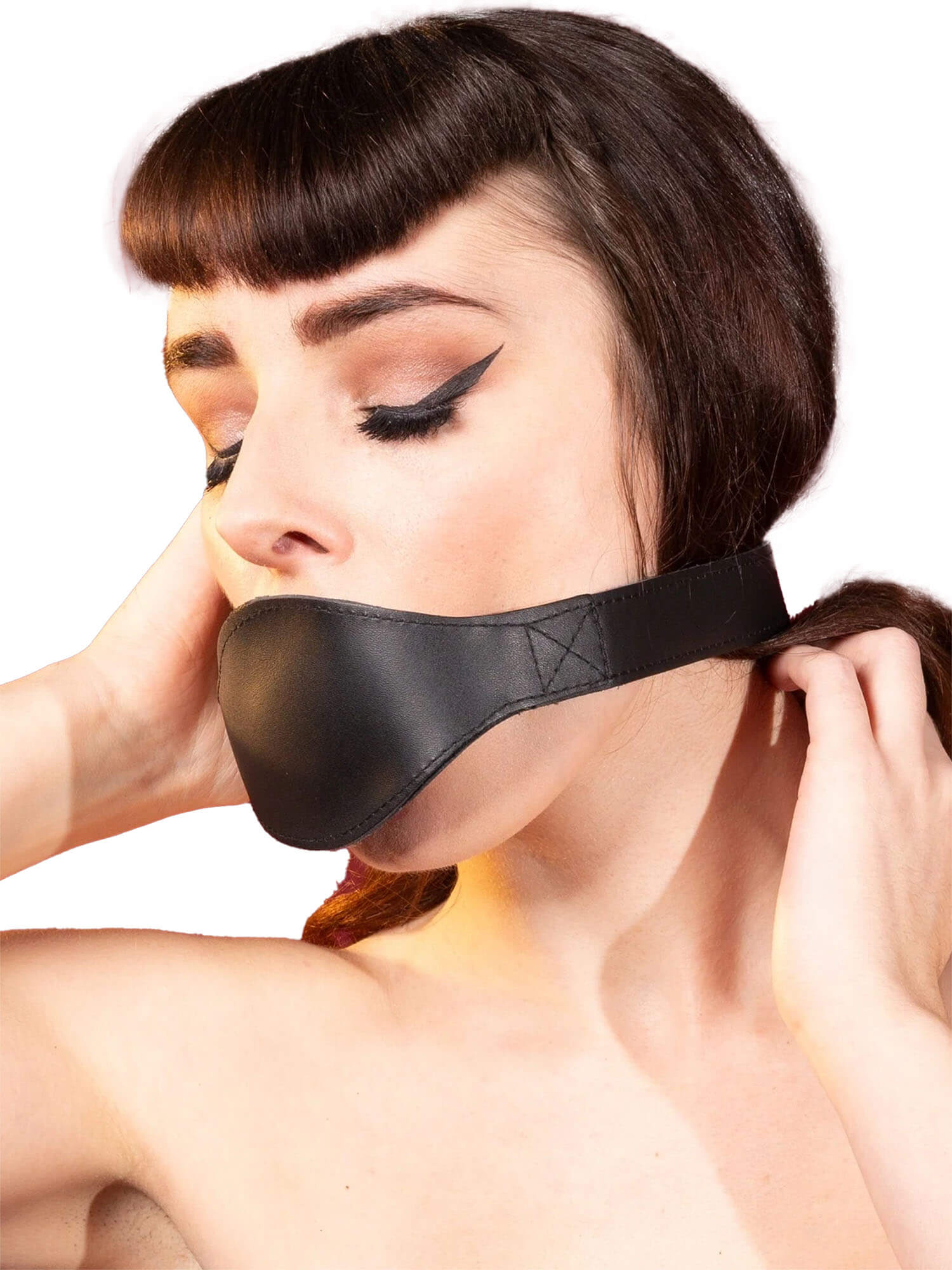 Penisknebel aus weichem Leder