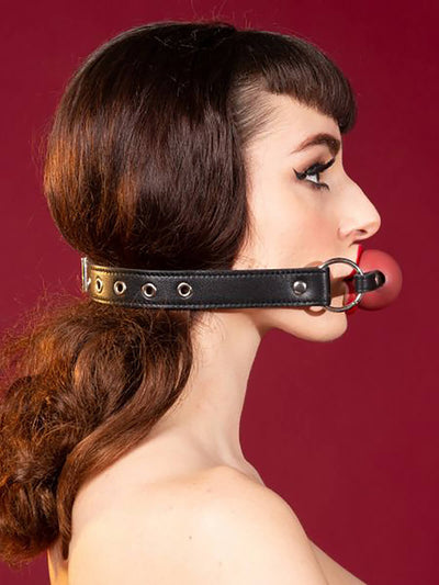 Echt Leder Gag Ball – Rot