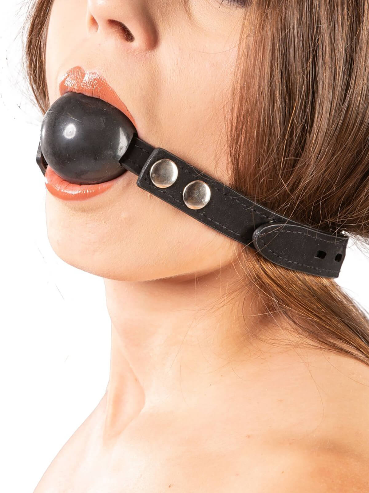 Echt Leder Gag Ball – Schwarz