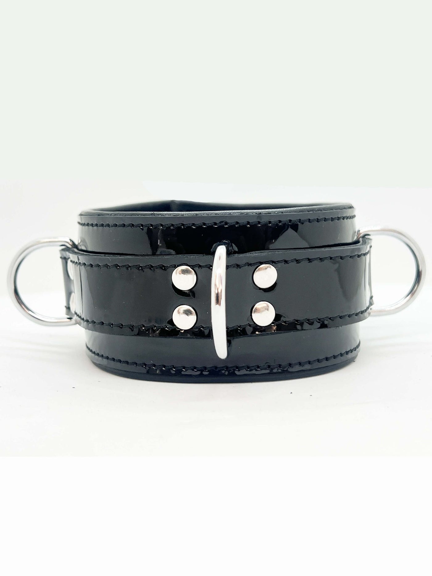 Lackleder Halsband Schwarz