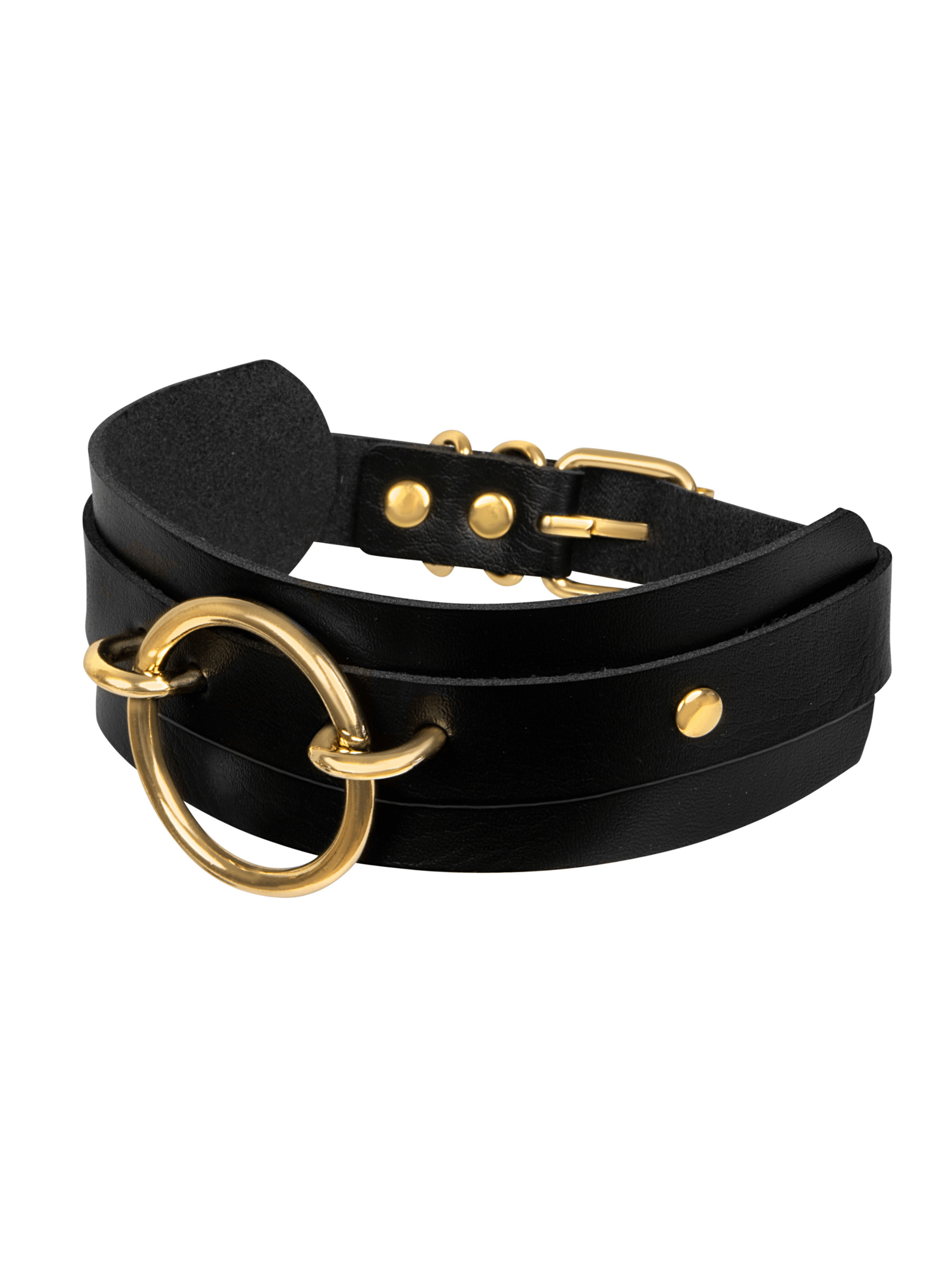 Kunstleder O-Ring Halsband + Luxusleine