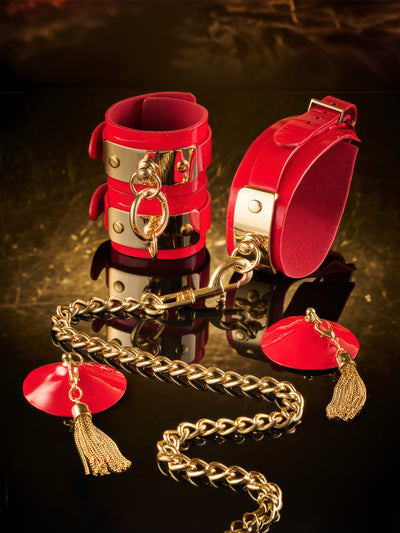 Vegas - Rote Hochglanz Handfesseln