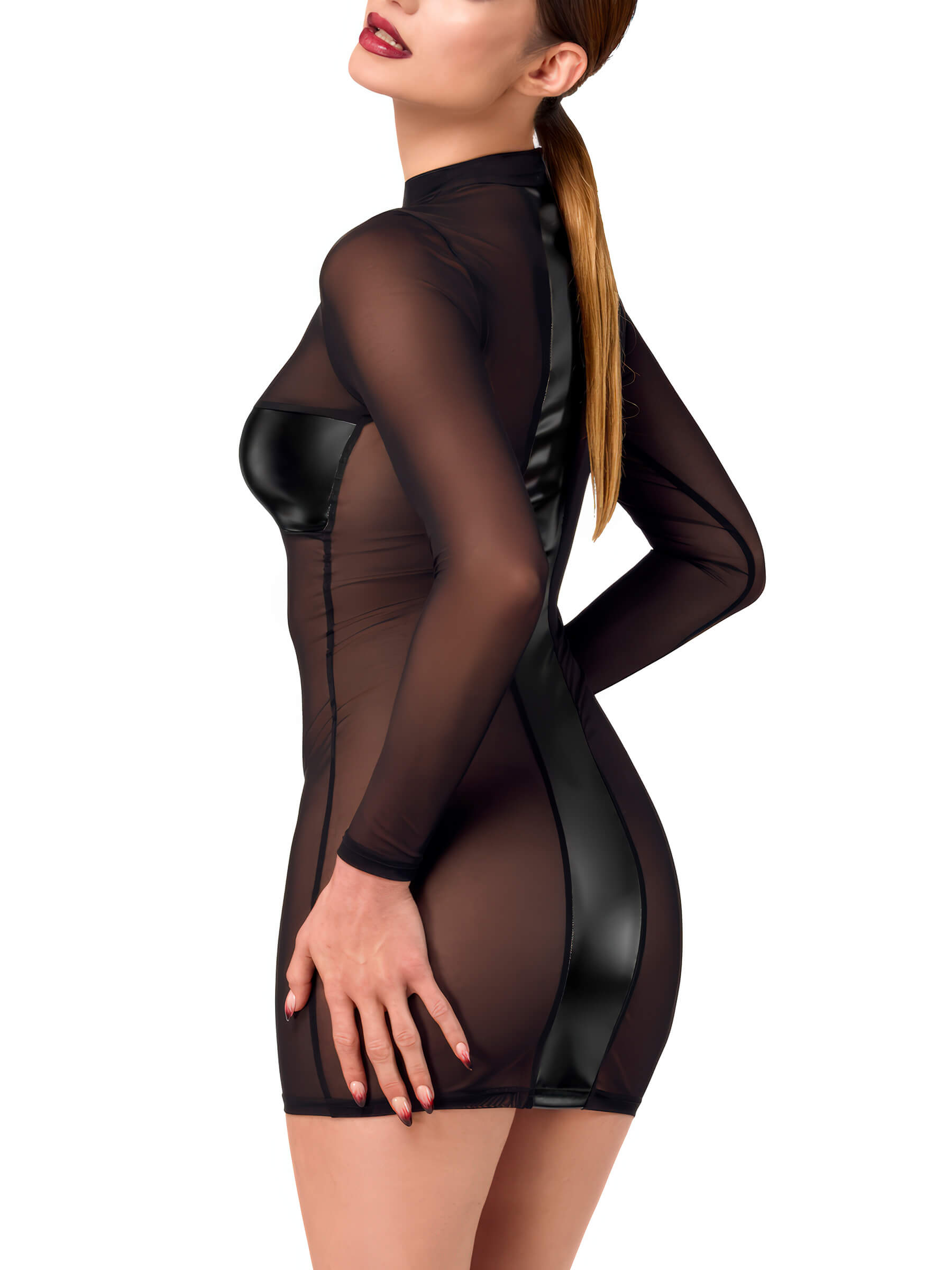 Crossfire Mesh & Wetlook Minikleid