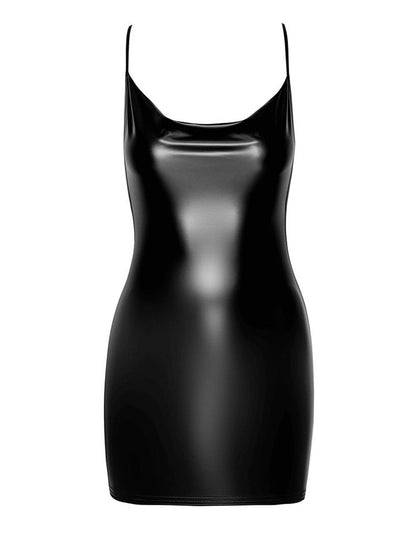 Wetlook Kleid mit Strass Chain