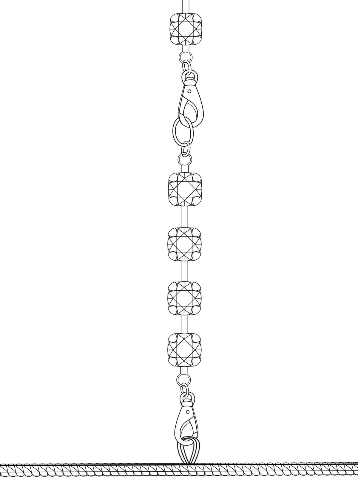 Wetlook Kleid mit Strass Chain