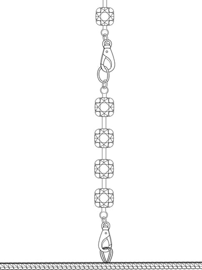 Wetlook Kleid mit Strass Chain
