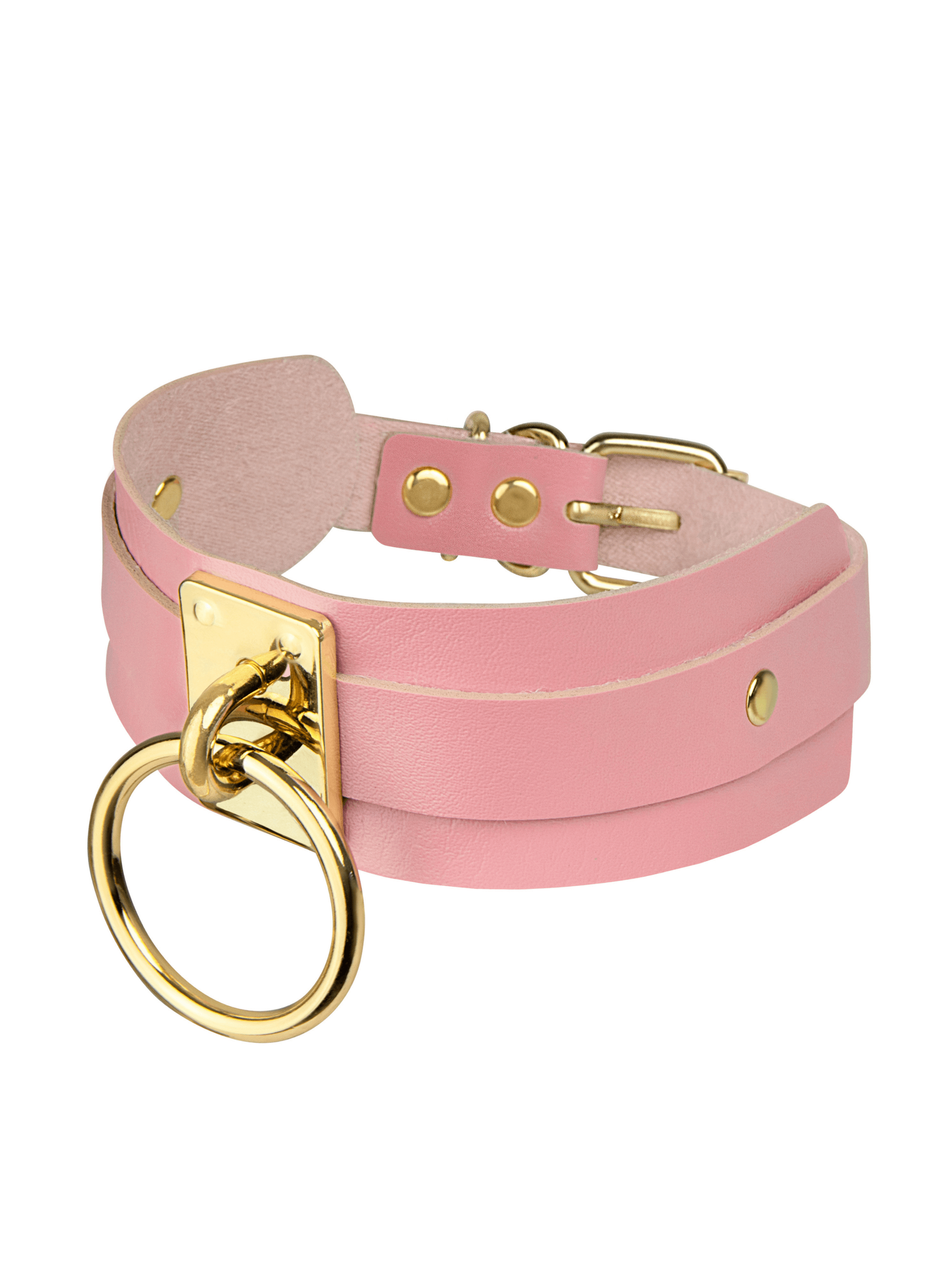 Faux leather O-ring collar