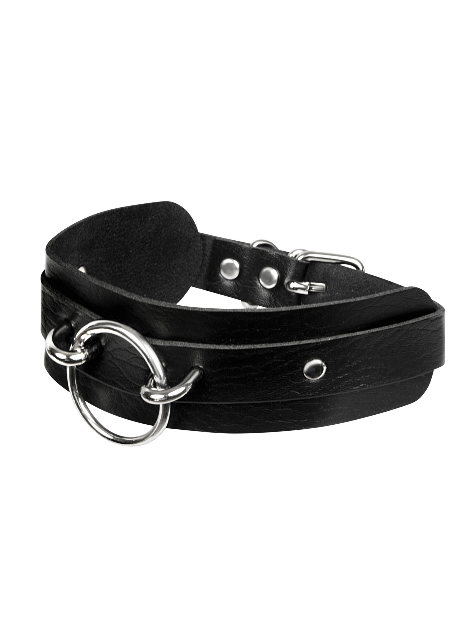 Faux leather O-ring collar
