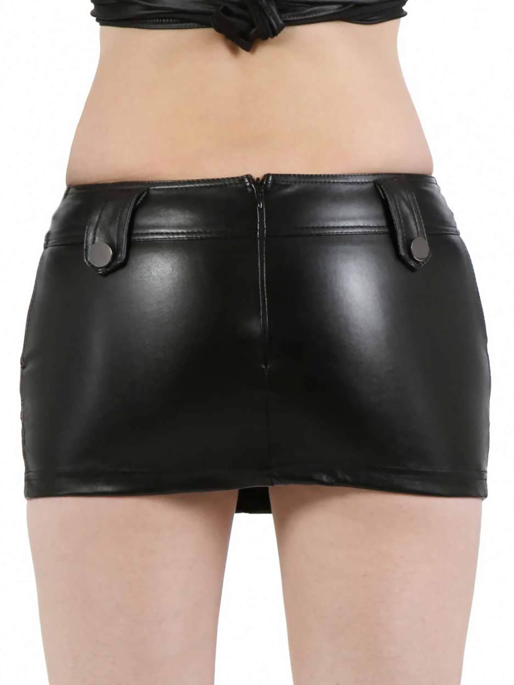 Faux leather mini skirt