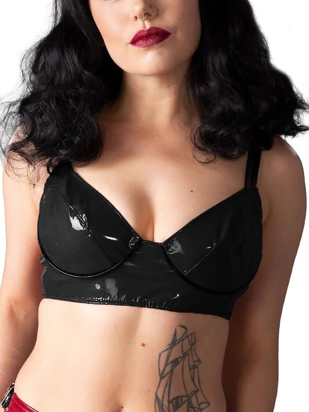 patent leather bra