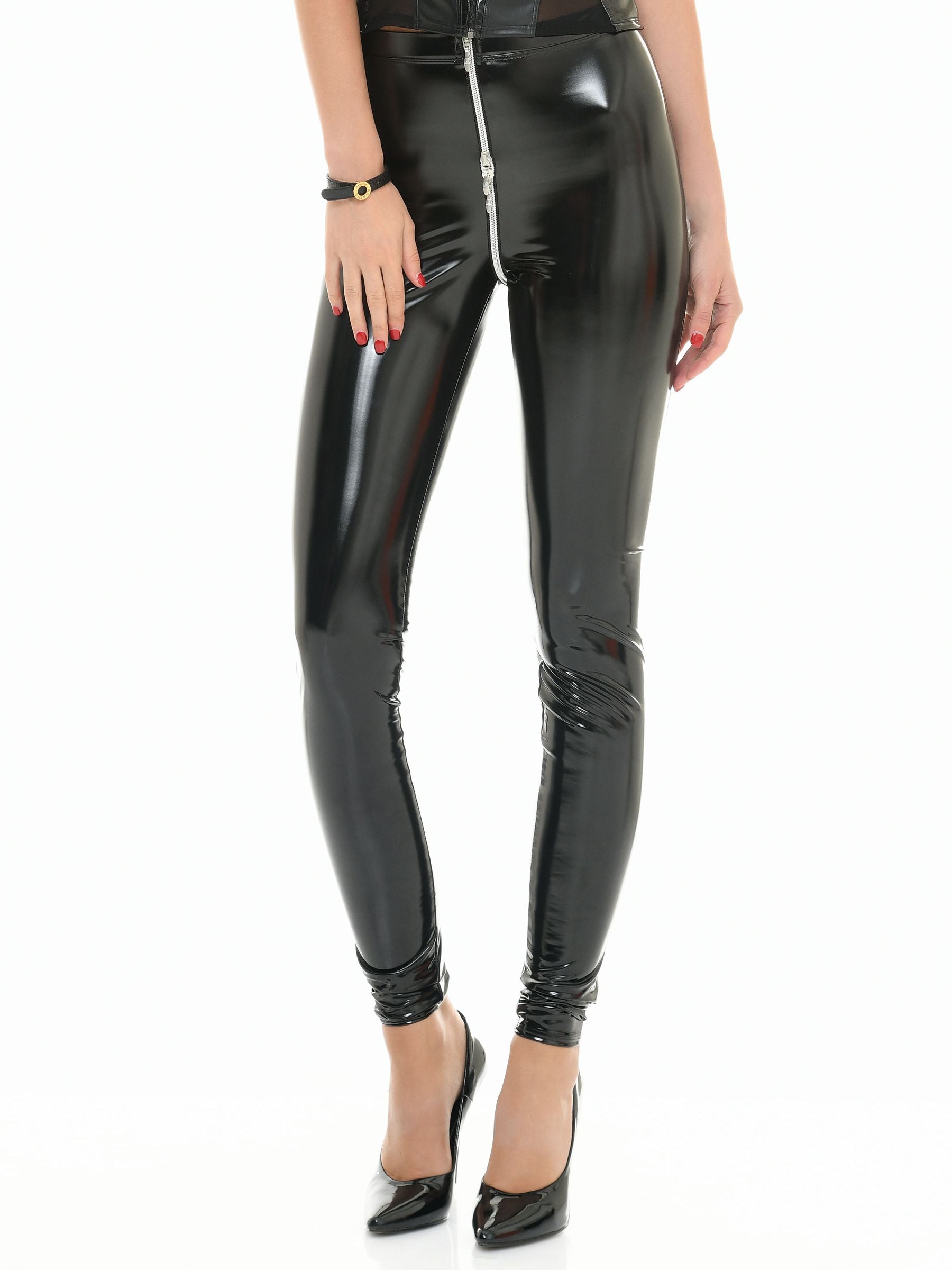 Lack Treggings  - Schwarz