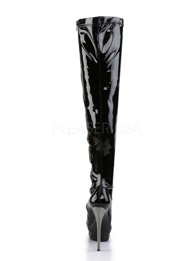 Lackstiefel, Stiefel, schwarze Lackstiefel, Plateaustiefel, Lackschwarz, Schwarze Overknee, Stretch, Plateau Stiefel, Oberschenkellang, Stiefel, Lackschwarz, Stretch, Stretchlack, Lackplateau