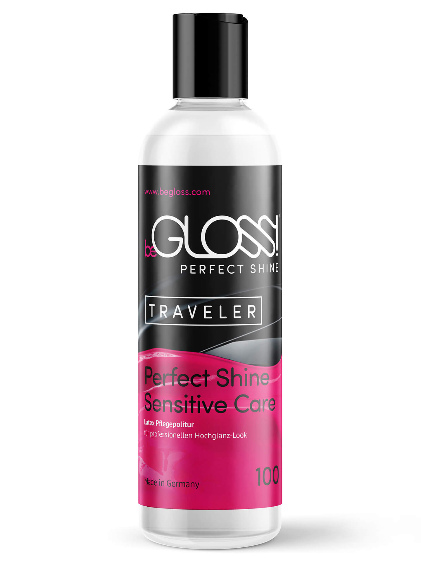 beGLOSS PERFECT SHINE TRAVELER 100 ml Politur für Gummi- & Latexkleidung, Siliconöl, Silikon öl, Silicon öl, Latexöl, Silikon Öl, latex politur, gummi politur, Silikon, latexpflegemittel, Silikon latex, Gummipolitur, Gummipoliermittel