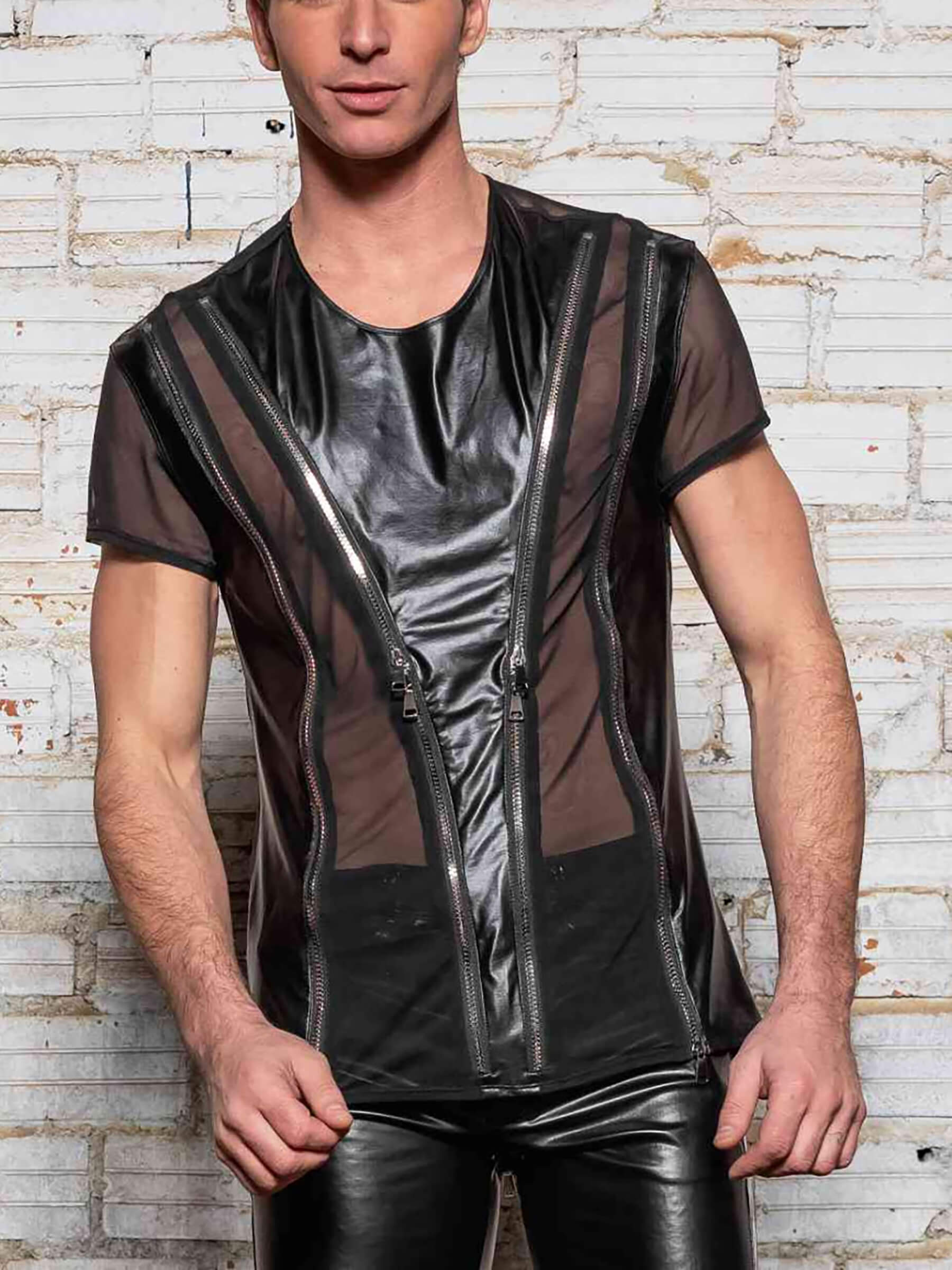 Wetlook Zipper Shirt