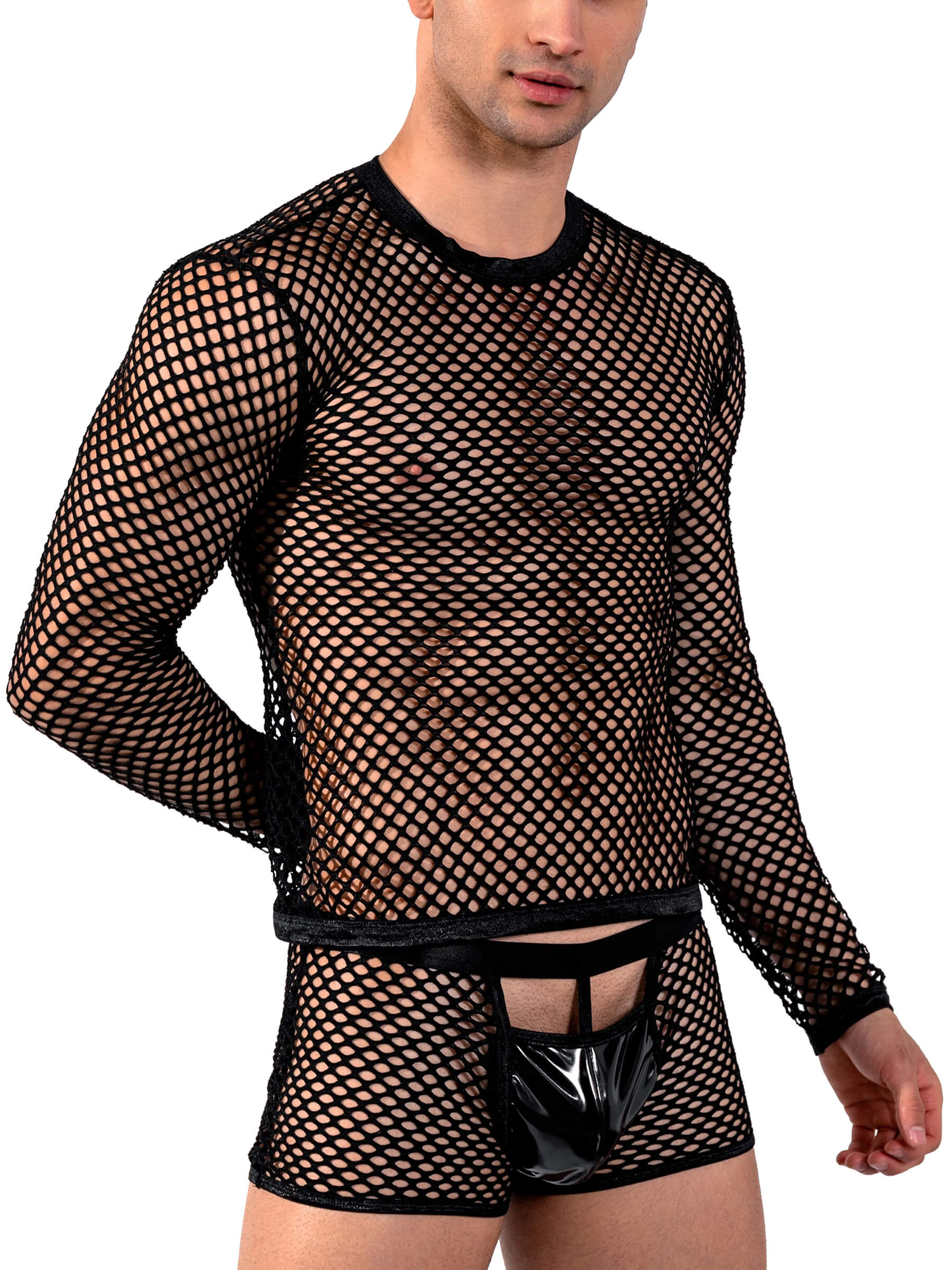 Coarse mesh T-shirt - Long sleeve